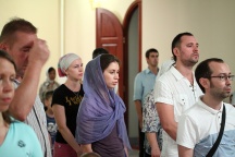 Освящение иконы Божией Матери "Одигитрия", написанной на средства Ассоциации такси г.Хабаровска. Спас-Преображенский собор - Храм преп. Серафима Саровского. 31 июля 2011г.